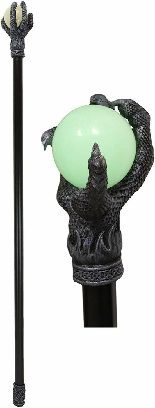 Ebros Grip of Fire Dragon Claw Glow in the Dark Decor Prop Walking Swagger Cane