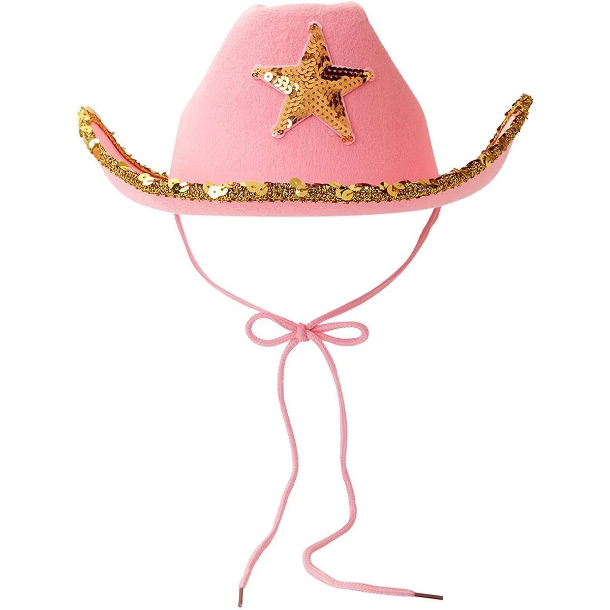 Western Cowboy and Cowgirl Hats for Kids, Pink Sparkly (4 Pack)