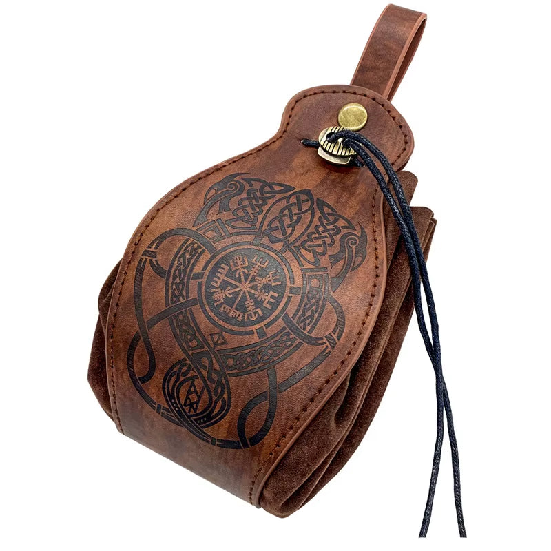 PU Leather Bag for DND Dice Game Tray 5 Celtic Designs Cute Drawstring Pouch for D&D Roleplaying RPG Gift Ideas Coin Purse