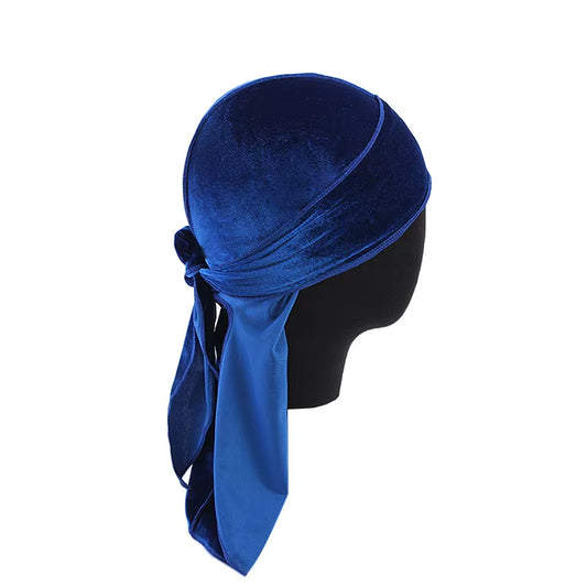 Unisex Men Women Breathable Bandana Hat Velvet Durag Do Doo Du Rag Long Tail Headwrap Chemo Cap