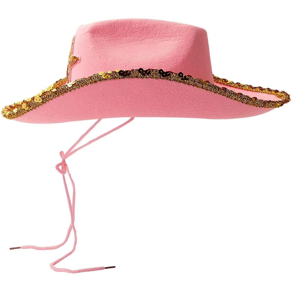 Western Cowboy and Cowgirl Hats for Kids, Pink Sparkly (4 Pack)