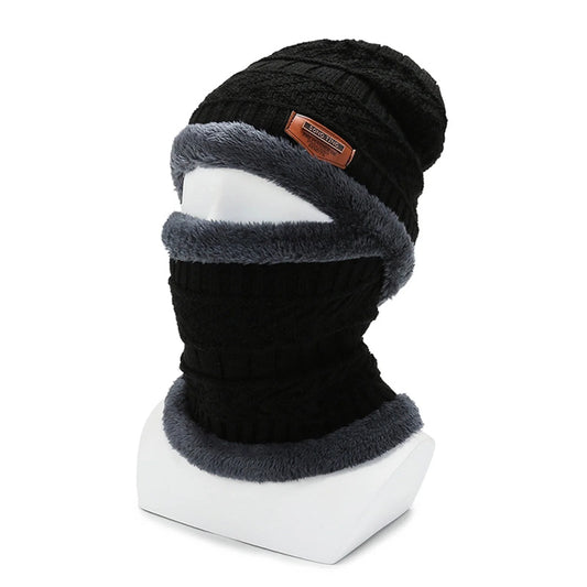 Mens Womens Winter Beanie Hat Scarf Set,Warm Knit Thick Fleece Lined Winter Skull Cap Neck Warmer for Men Women Gifts