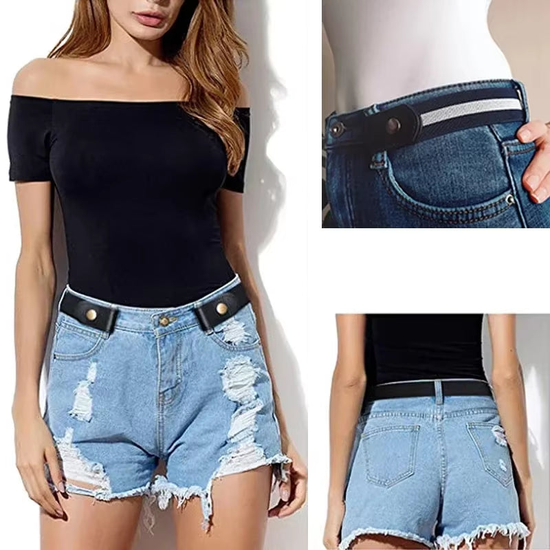 Adjustable Stretch Elastic Waist Band Invisible Belt Buckle-Free Belts for Women Men Jean Pants Dress No Buckle Easy to Wear