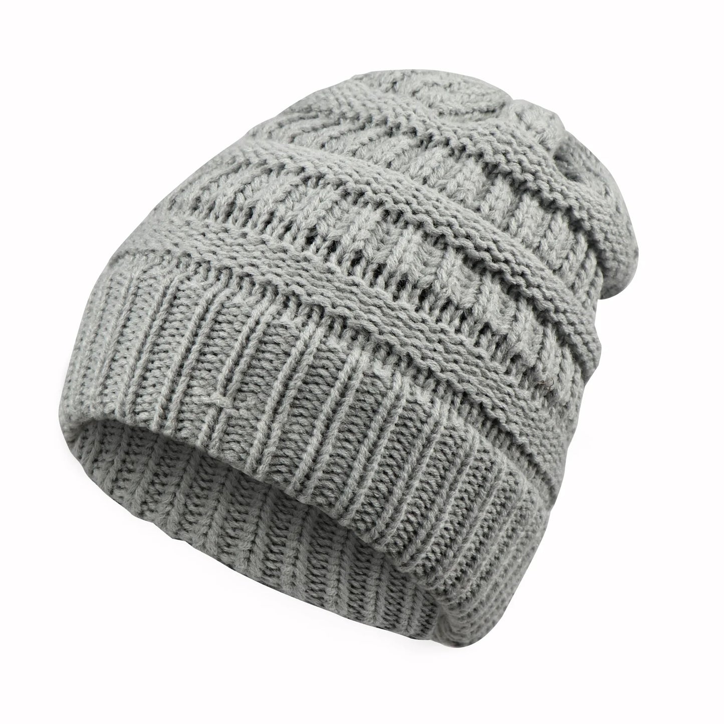 Womens Beanie Winter Hat Warm Chunky Cable Knit Hats Soft Stretch Thick Cute Cap for Cold Weather