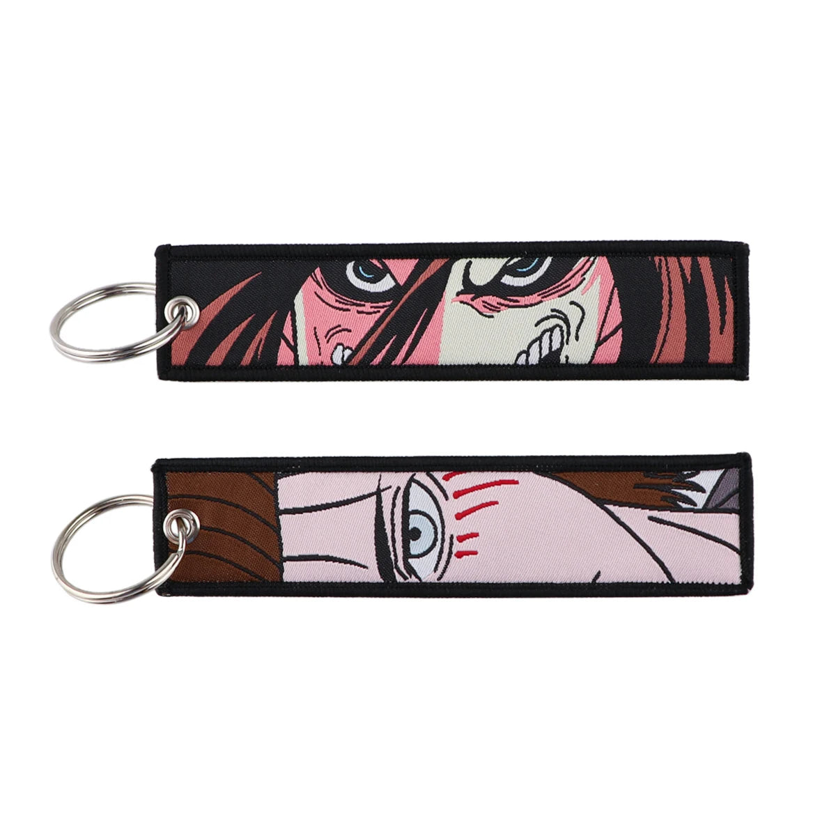 Japanese Anime Cool Embroidery Key Fobs Key Tag Motorcycles Cars Backpack Chaveiro Keychain for Friends Fashion Key Ring Gifts