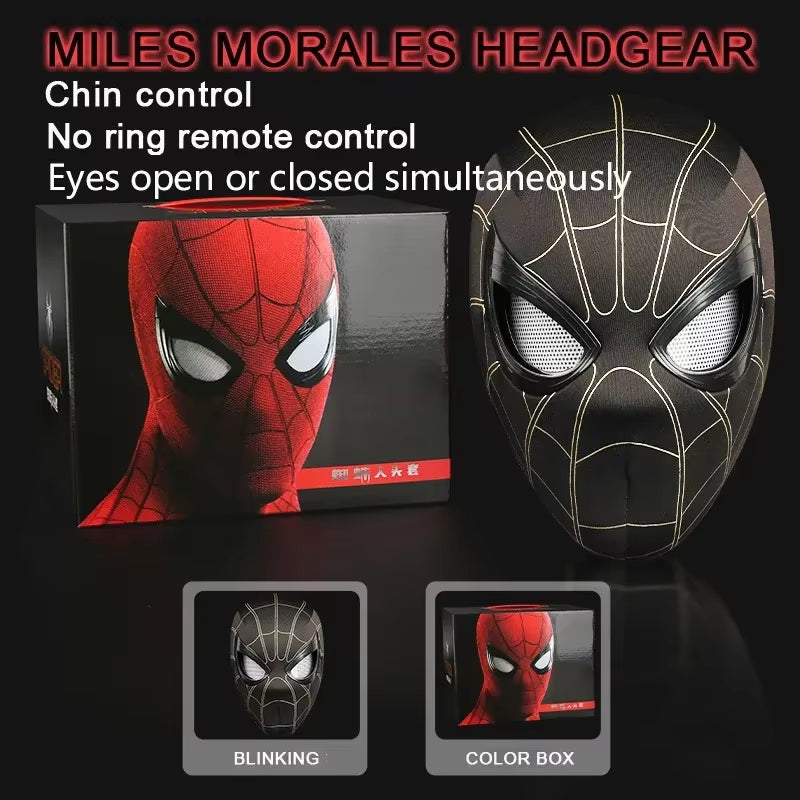 Mascara Spiderman Headgear Mask Cosplay Moving Eyes Electronic Mask Spider Man 1:1 Remote Control Elastic Toys Adults Kids Gift