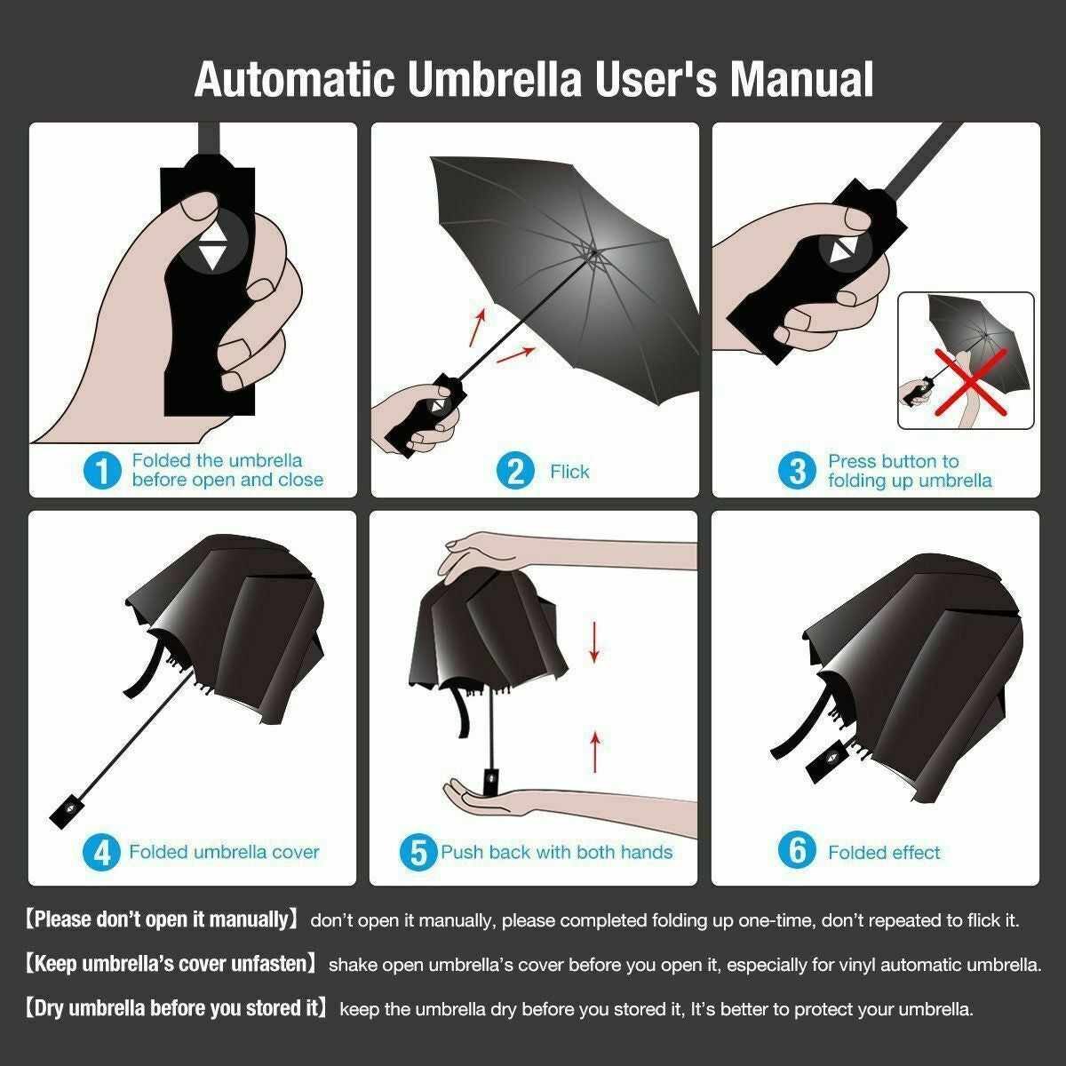 Automatic Umbrella Anti-Uv Sun/Rain Windproof 3 Folding Compact Umbrella