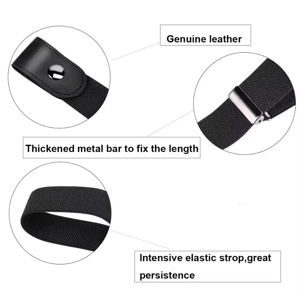 Adjustable Stretch Elastic Waist Band Invisible Belt Buckle-Free Belts for Women Men Jean Pants Dress No Buckle Easy to Wear