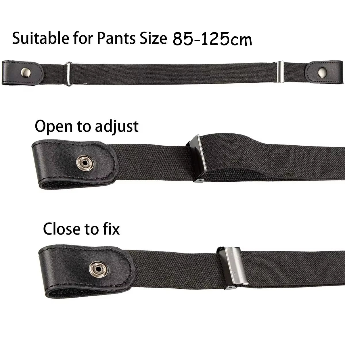 Adjustable Stretch Elastic Waist Band Invisible Belt Buckle-Free Belts for Women Men Jean Pants Dress No Buckle Easy to Wear