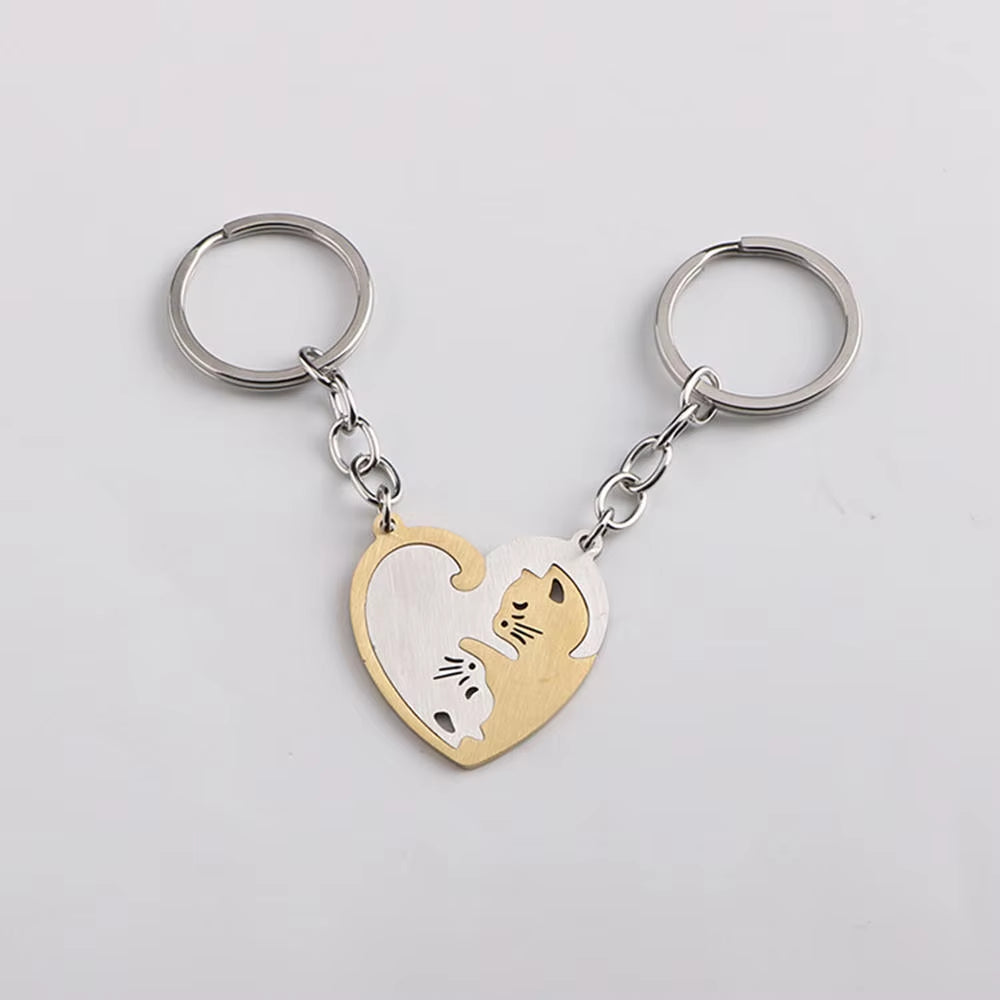 Silver Plated Lovers Gift Couple My Heart Keychain Wedding Favors Zinc Alloy Fashion Keyring Key Fob Creative Key Chain Hot Sale